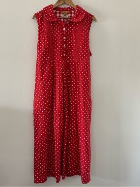 April Cornell Polka Dot Midi Dress XXL Cottagecore Peter Pan Collar Prairie 50’s